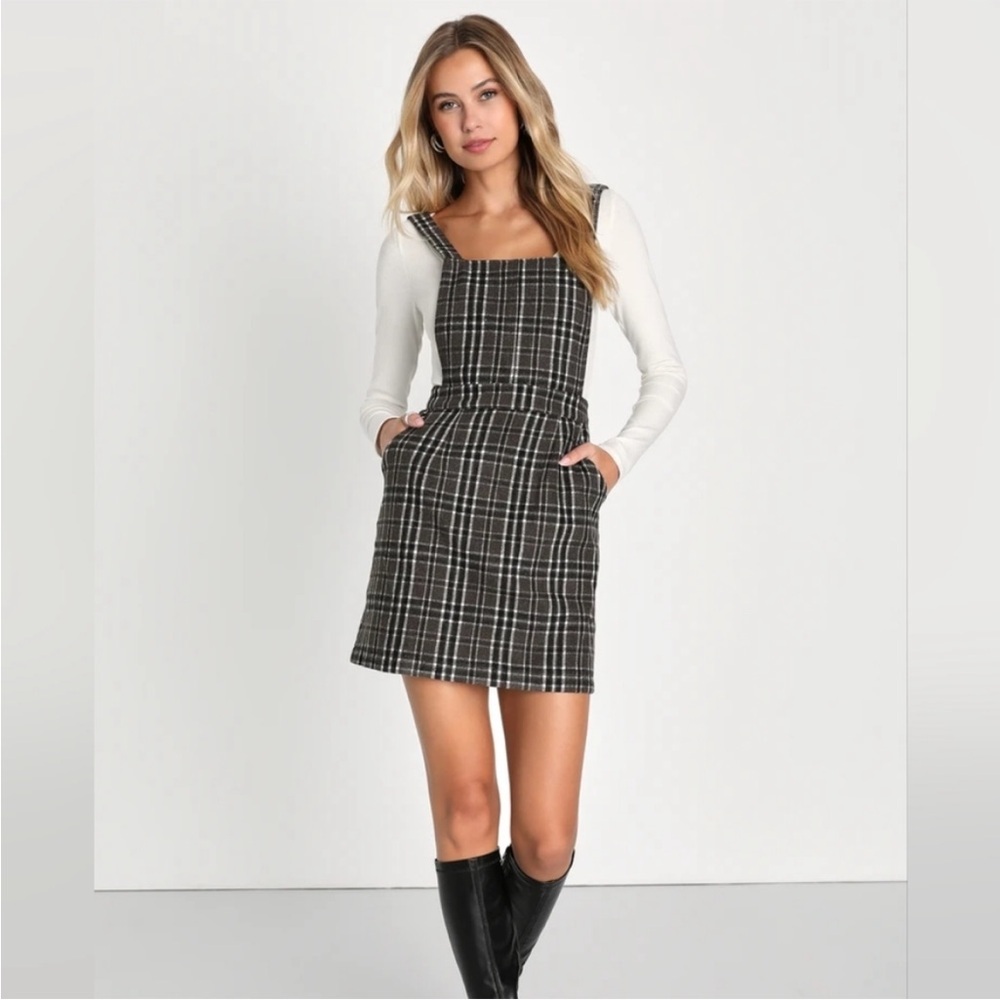 Lulus Plaid to be Yours Overall Dress